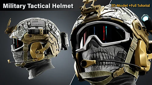 Military Tactical Helmet 3D Model+Full Tutorial скачать
