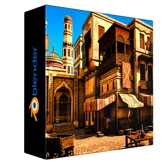 Stylized Arabian Market Environment Course For Blender