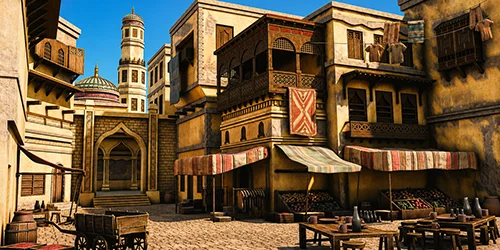 Stylized Arabian Market Environment Course For Blender скачать