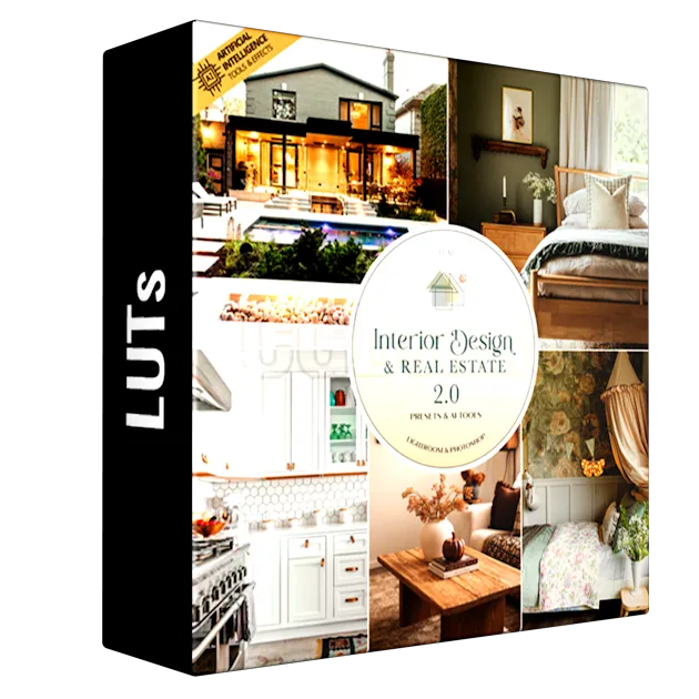 Interior Design & Real Estate Lightroom Presets & AI Tools v2.0 – Desktop & Mobile