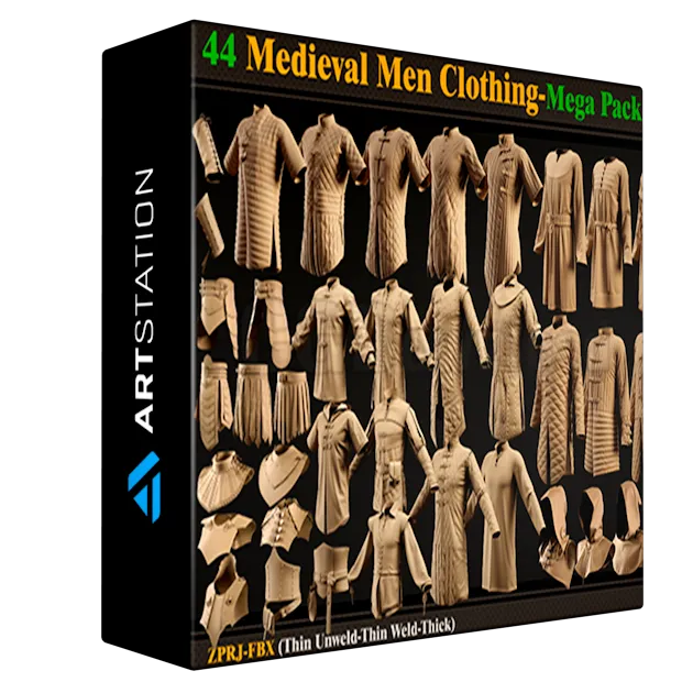 45 Medieval Men Clothing-MEGA PACK(zprj-fbx)- VOL 4