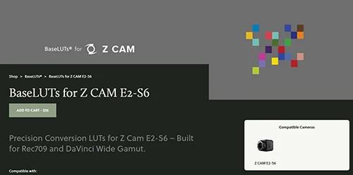 BaseLUTs for Z CAM E2-S6 скачать