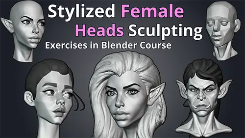 Stylized Female Heads Sculpting in Blender Course скачать