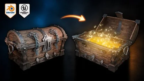 Blender to UE5 Stylized Interactive Pirate Chest скачать