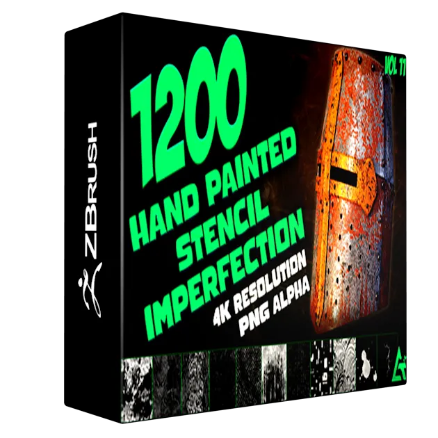 1200 Hand Painted Alpha Seamless and Tileable Stencil Imperfections (MEGA Pack) - Vol 11