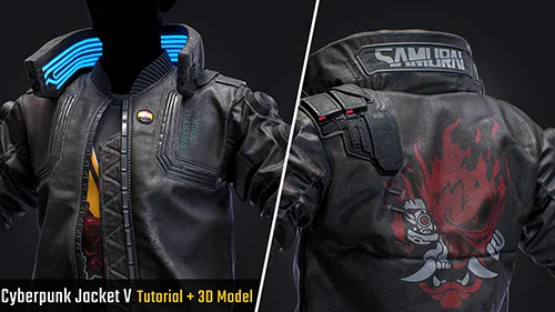 Cyberpunk Jacket V - Tutorial (Full Pipeline) + 3D Model скачать