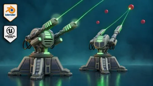 Blender to Unreal Engine 5 Playable Stylized Turret скачать