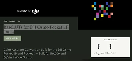 BaseLUTs for DJI Osmo Pocket 4P and 4 скачать