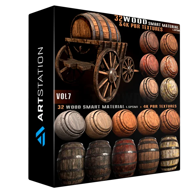 32 wood smart material + 4k PBR textures - Vol 7