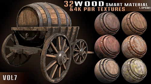 32 wood smart material + 4k PBR textures - Vol 7 скачать