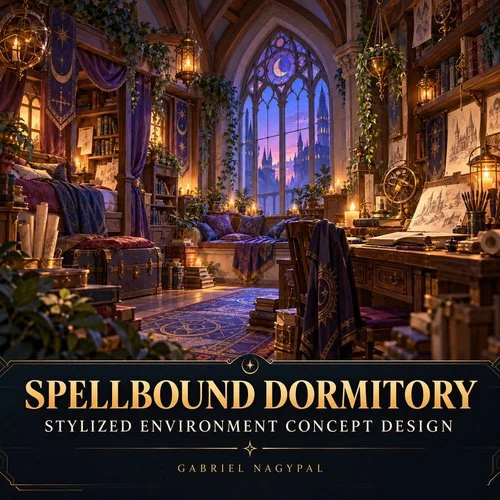 Spellbound Dormitory Stylized Environment Concept Design скачать