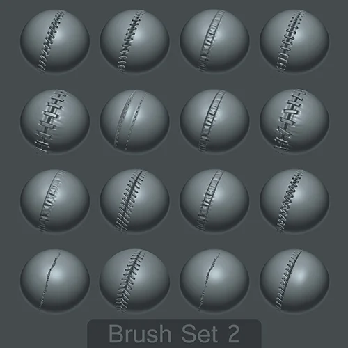 16 Custom Seam Stitch brushes for zBrush SET #2 скачать